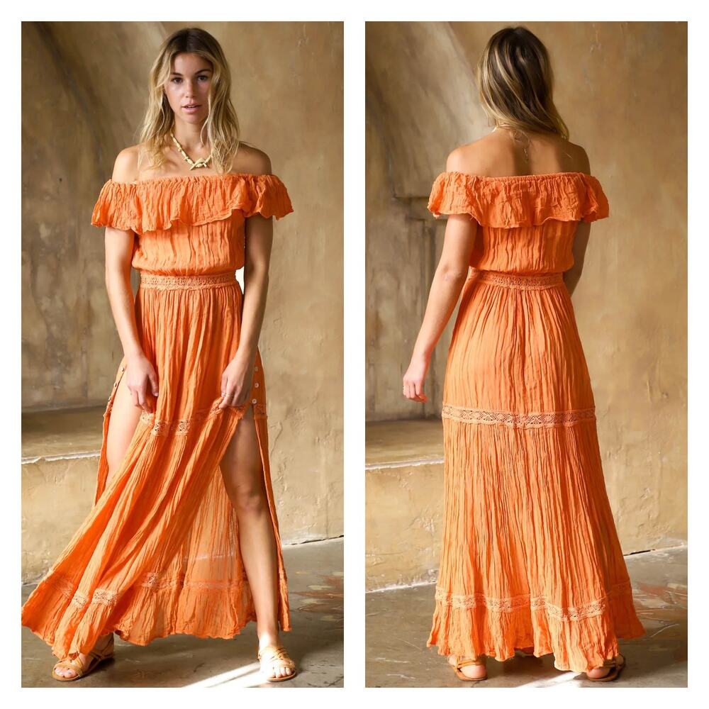 Jen’s Pirate Booty Ozone Gauzy Maxi Dress Size M/L - Picture 1 of 13